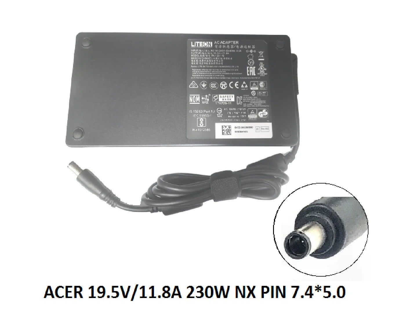 ACER LAPTOP CHARGER 230W 19.5V 11.8 AGENUINE Original Adapter ( 7.4 MM ) ( 1 Yr Warranty )
