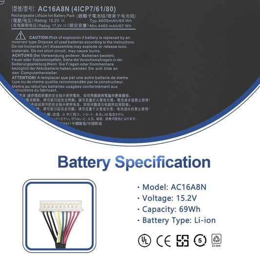 ACER AC16A8N - AC16A8N Original Laptop Notebook Battery (1 Yr Warranty)