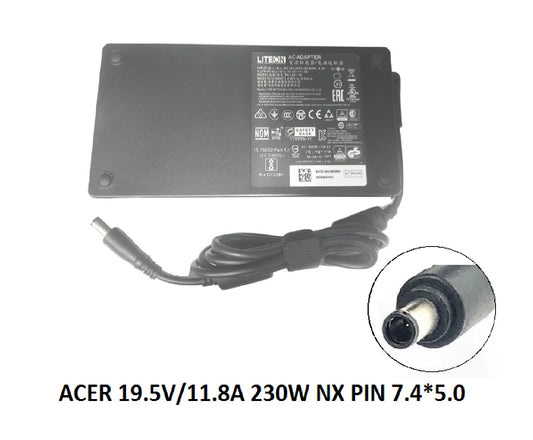 ACER LAPTOP CHARGER 230W 19.5V 11.8 AGENUINE Original Adapter ( 7.4 MM ) ( 1 Yr Warranty )