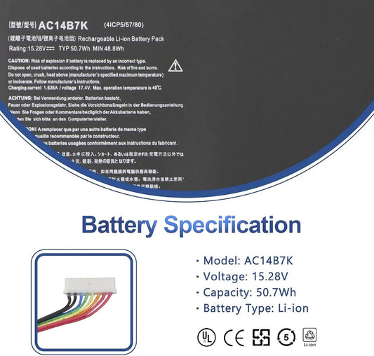 ACER AC14B7K - AC14B7K Original Laptop Notebook Battery (1 Yr Warranty)